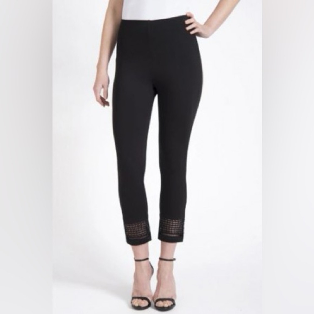 Lysse Baja Crop Leggings Black Pull On Stretch Knit Cropped Pants Size 2X NWT